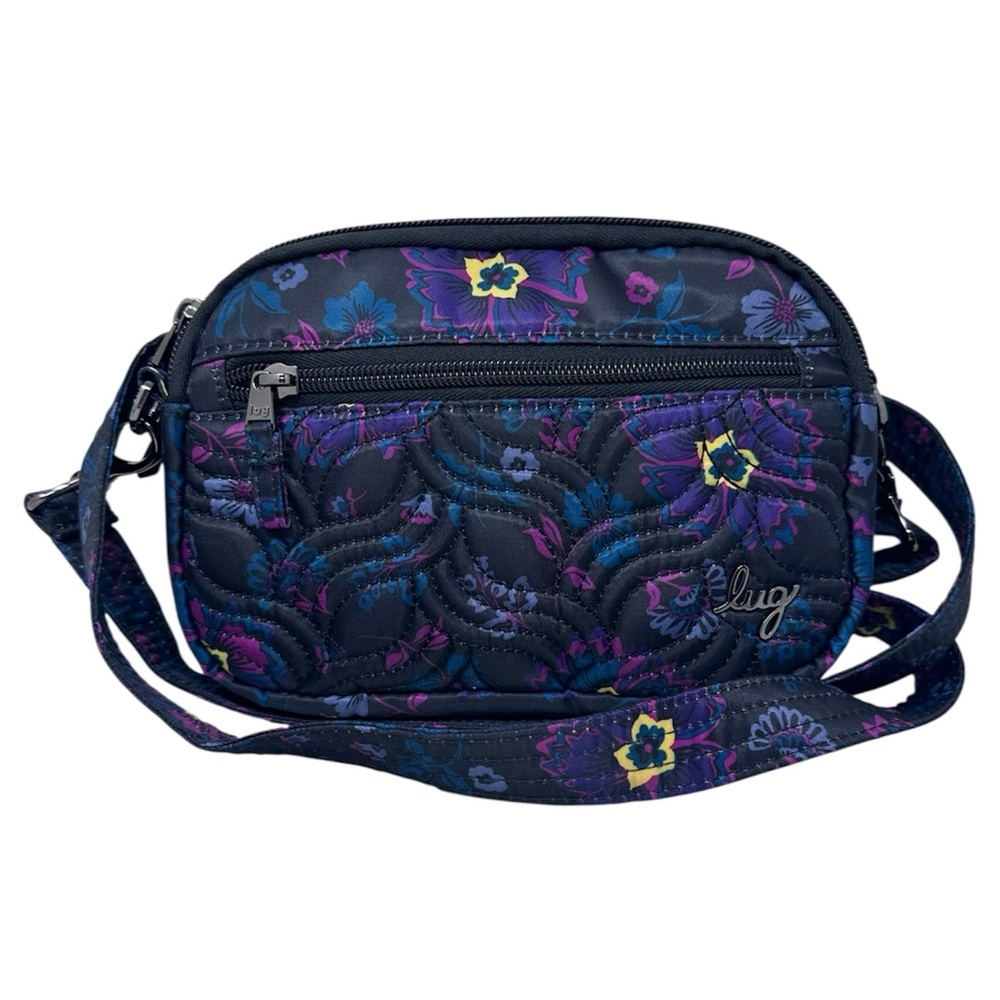 Lug Super Coupe Convertible Crossbody Bag Purse Boho Floral Black